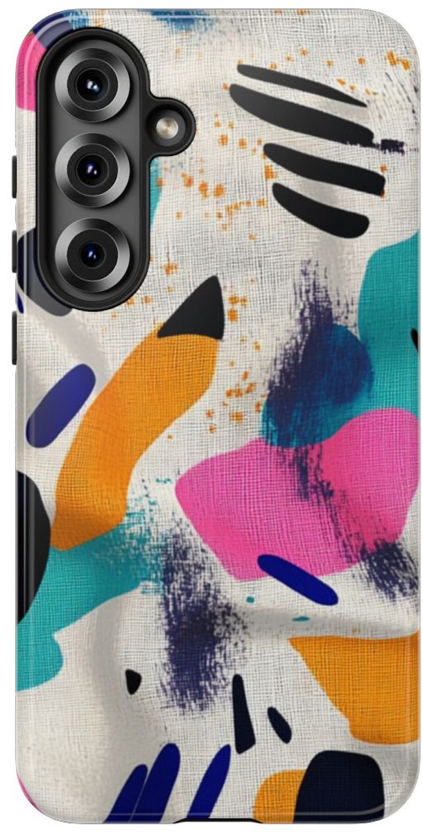 Kleurrijk Abstracte Vormenpatroon – Telefoonhoesje Geschikt voor Samsung Galaxy S25 Plus