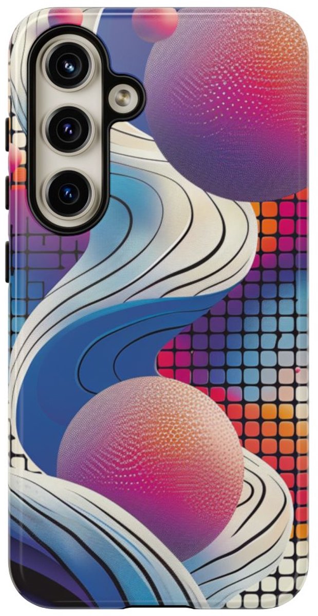 Kleurrijk Abstract Geometrisch Ontwerp – Telefoonhoesje Geschikt voor Samsung Galaxy S24