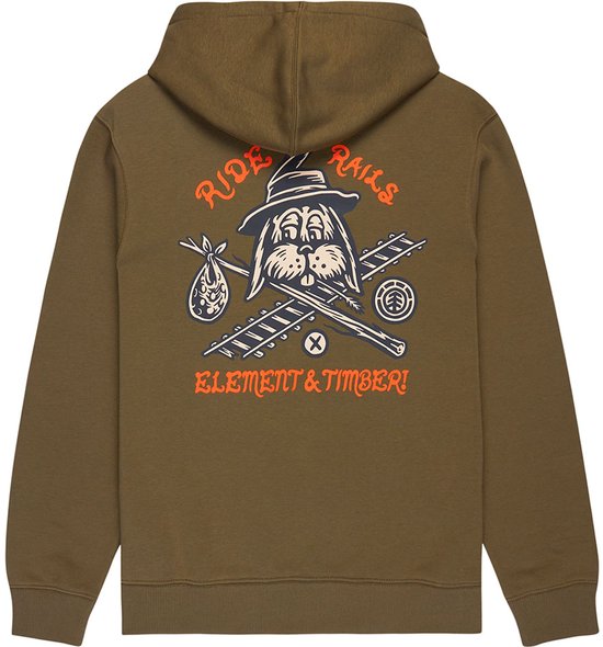 Sweat à capuche Element Timber Hobos Marron L Homme