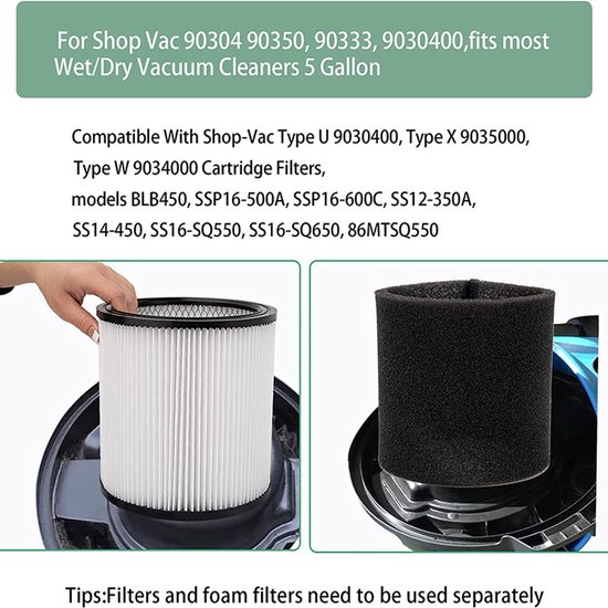 Replacement 90304 90350 90333 Cartridge Filter Compatible with Shop