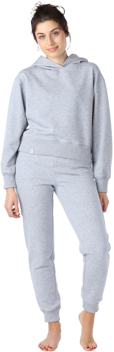 Bellivalini – Sportpak - Dames Huispak – Joggingpak – Trainingspak – Katoen – Tweedelig - Lange Mouwen – Melange – XL – BLV-BLV50-222-SET