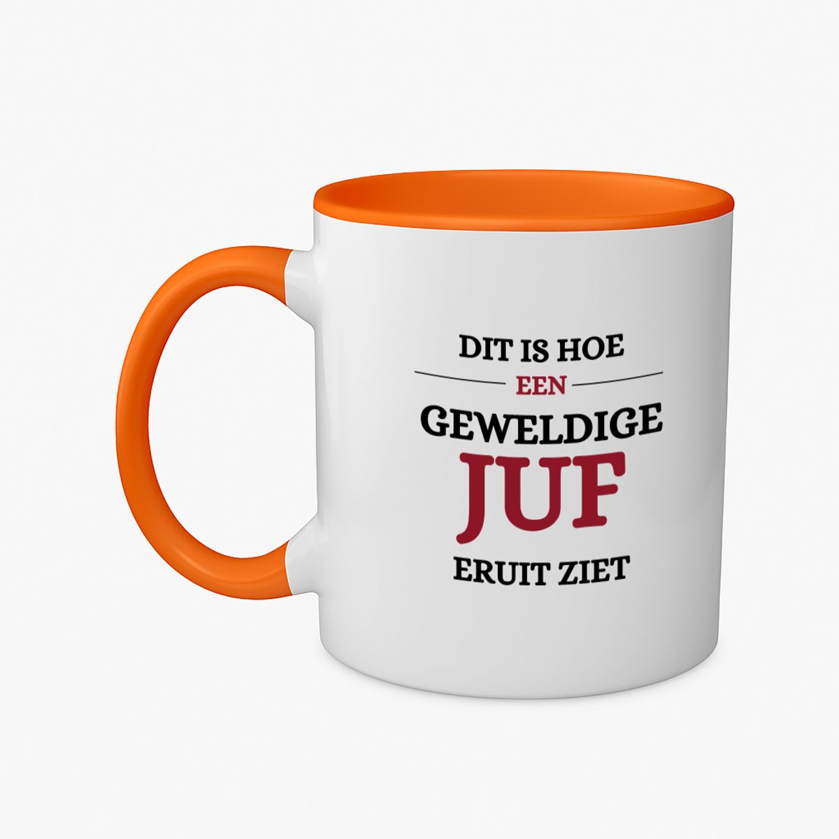 Hacebo® - Geweldige juf eruit ziet koffiebeker oranje - Juf - beste juf - thee mok - koffie beker - school - verjaardagscadeau - afscheidscadeau - kado - koffiemok - 350 ML inhoud