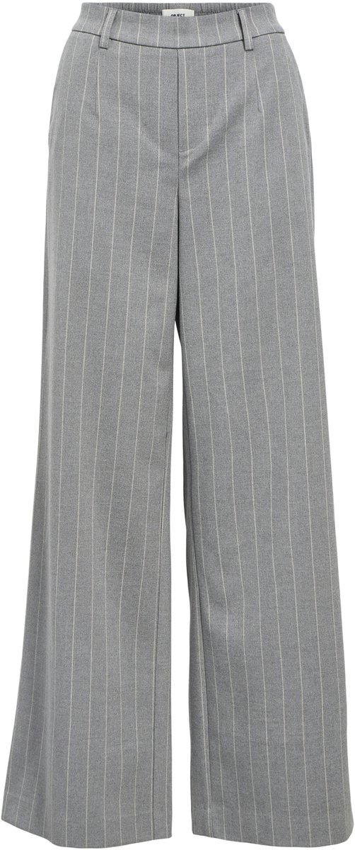 Object Objlisa Wide Pant Broeken Dames - Grijs - Maat 38