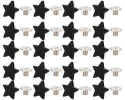 20pcs star shape rivet, star stud button star rivets press studs diy clothes shoes decoration with screws(Clear black)Rivet pliers