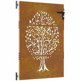 vidaXL - Poort - 85x125 - cm - boomontwerp - cortenstaal