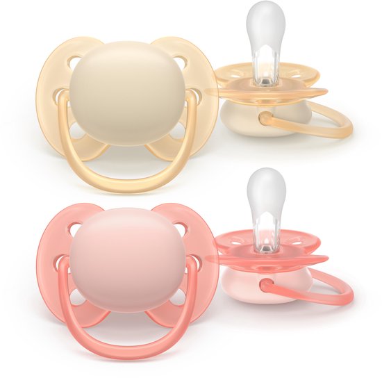 Philips Avent Ultra Soft - Superzachte siliconen fopspeen (0-6 mnd) - Voor gevoelige huid - 2 stuks - SCF091/38 van Philips Avent — afbeelding 2
