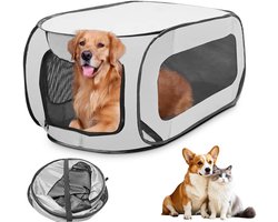 Opvouwbare Draagbare Bench voor Honden en Katten - Ademend Netmateriaal - Lichtgewicht Hondenren voor Binnen en Buiten - Huisdierbox voor Reizen, Camping en Vakantie - Geschikt voor Konijnen en Kleine Dieren