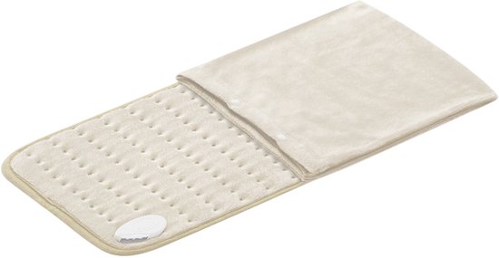 Seranova Elektrisch Warmtekussen - Inclusief Hoes - Rug/ Voeten/ Nek/ Schouders/ Buik - Heating Pad - Verwarmingskussen - 60x30cm - Crème Beige