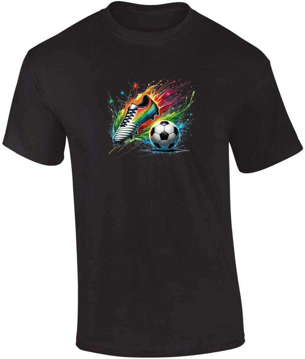 Kinder t-shirt voetbal kleurrijk