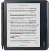 Zwarte Kobo e-reader met kleurenscherm, getoond met een open boek en de Kobo Stylus 2 ernaast.