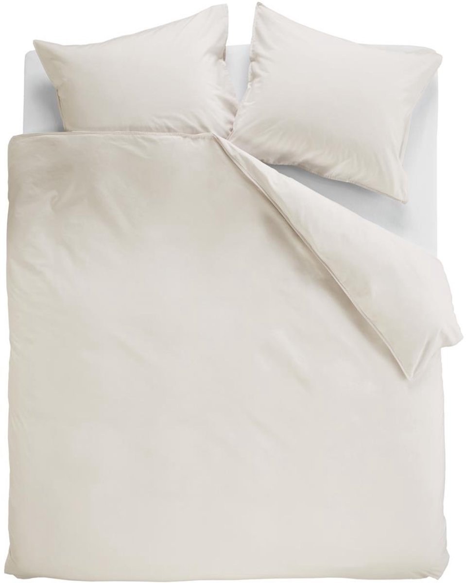 Ambiante Cotton Uni dekbedovertrek - Effen - Lits-Jumeaux XL - 260x200/220 - Gebroken wit