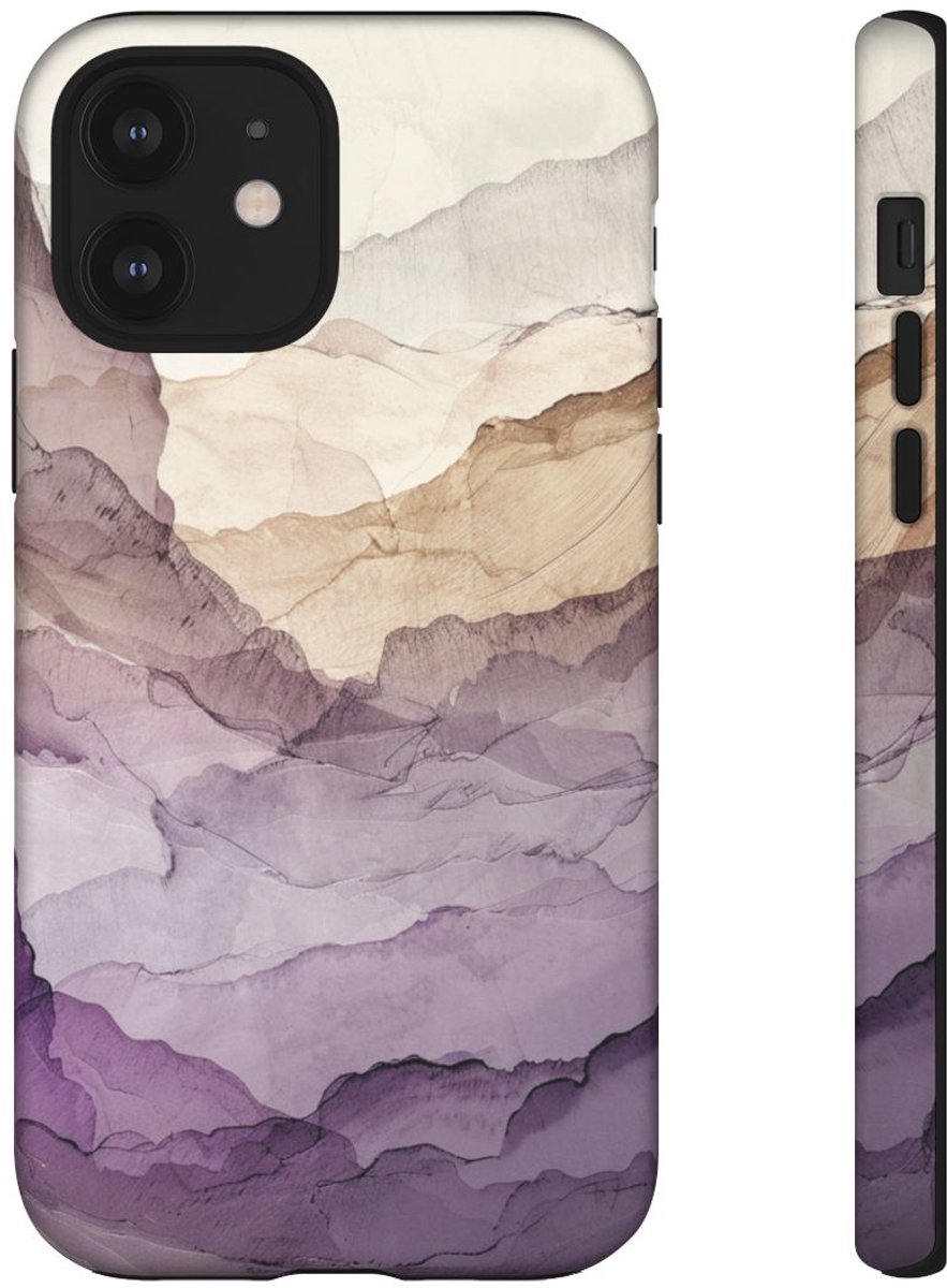 Gelaagde Abstracte Geologie Kunst – Telefoonhoesje Geschikt voor iPhone 12
