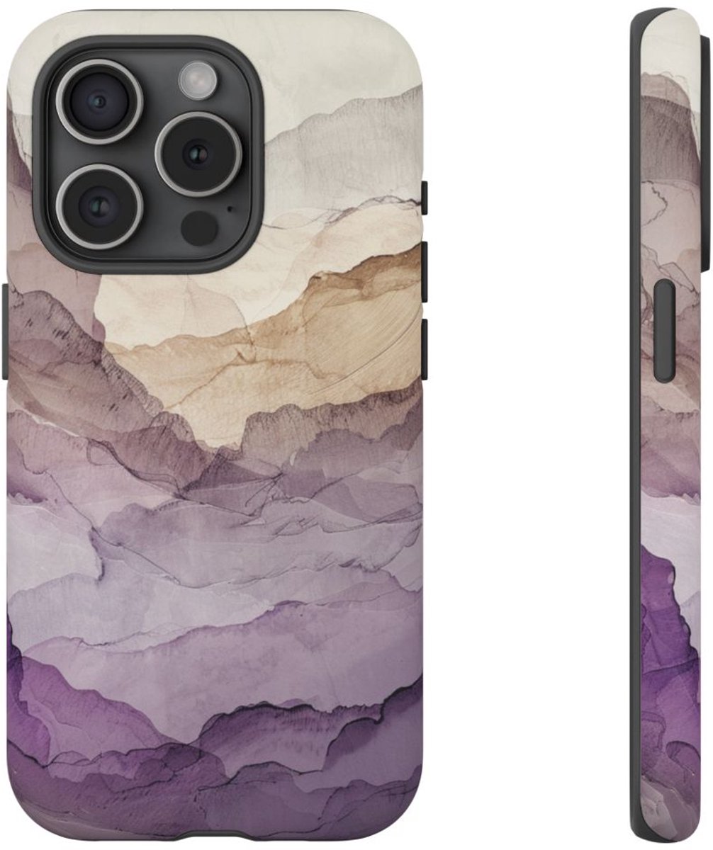 Gelaagde Abstracte Geologie Kunst – Telefoonhoesje Geschikt voor iPhone 15 Pro