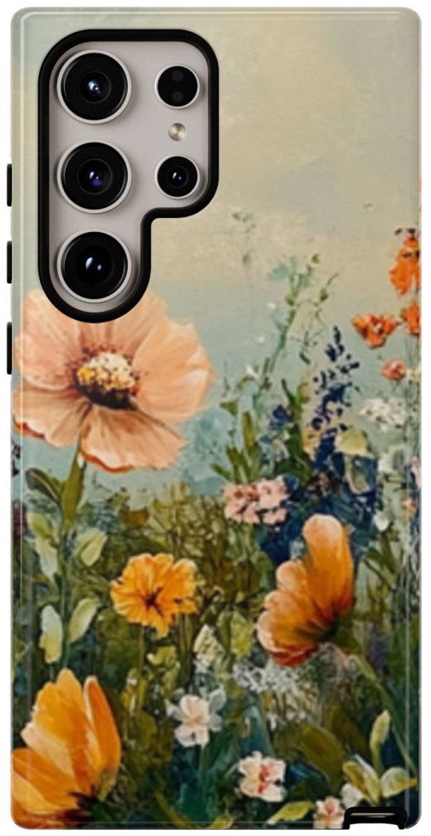 Schildering van Wildbloemenveld – Telefoonhoesje Geschikt voor Samsung Galaxy S24 Ultra