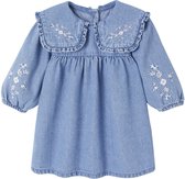 Blouse En Denim Léger Bébé Fille VERTBAUDET - Col Volanté, Manches Longues, 100% Coton