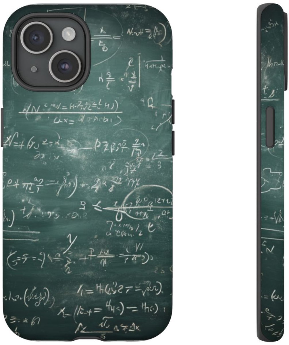 Wiskundige Formules op Schoolbord – Telefoonhoesje Geschikt voor iPhone 15