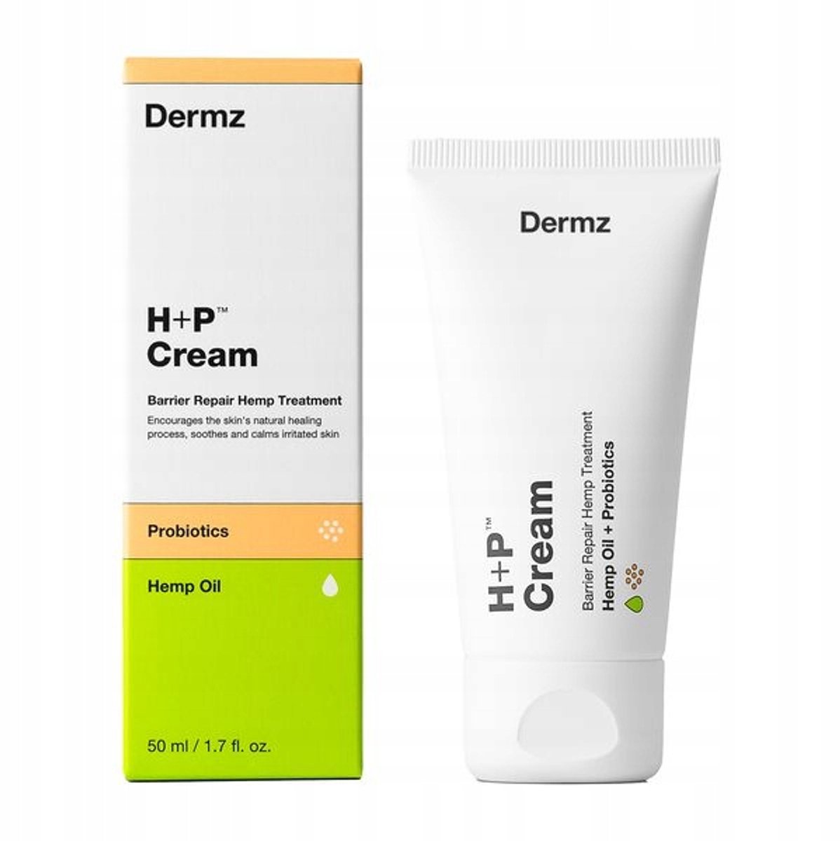 Dermz H+P Crème voor het lichaam 50 ml – Verzacht met CBD & Probiotica, Snelle verzachting bij psoriasis & eczeem