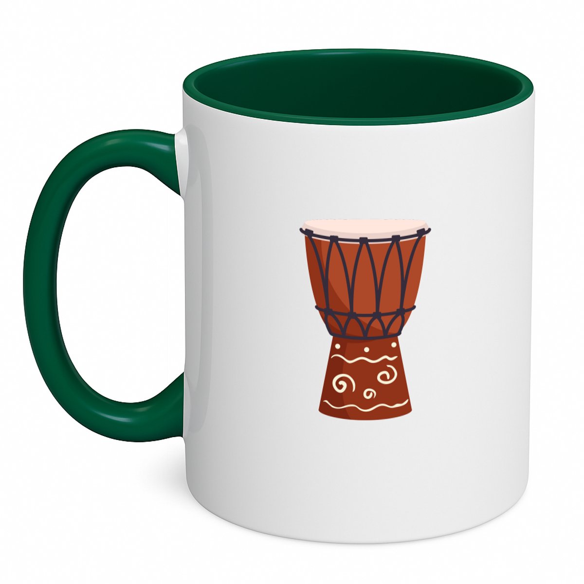 Hacebo® - Trommel koffiebeker donker groen - Drum - Muzikanten - thee mok - koffie beker - muziek - muzikant - slaginstrument - koffiemok - 350 ML inhoud