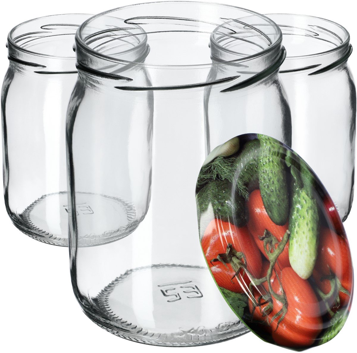 KADAX Bocaux De 500 Ml, Pots En Verre Avec Couvercle Hermétique De 82mm Pour La Conservation Des Aliments, Idéals Pour Confitures Et Miel (Doré, Lot De 16