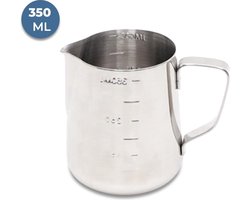Melkopschuimkan | RVS | 9 x 7,5 cm | 350ml melkkan | met interne maatbeker