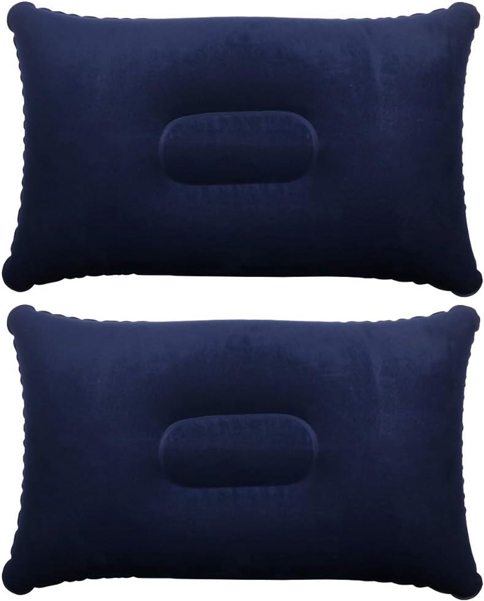 Opblaasbaar kussen voor reizen of kamperen - Opblaaskussen – Blauwe 2-pack