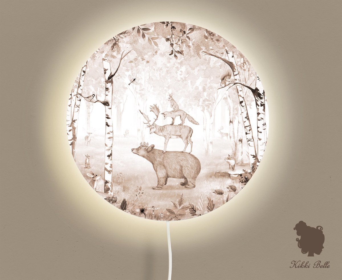 Wandlamp rond Bear King brown Kikki Belle-kinderkamer-verlichting-woonaccessoires