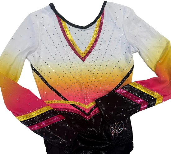 Turnpakje Jill neon - AXL maat XS - S - Gympakje voor turnen, acro, trampoline en gymnastiek.