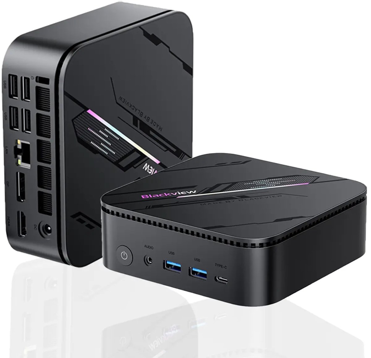 Blackview MP100 Pro Mini PC - 16GB DDR4 - 512GB M.2 SSD - Intel I3-1215U - 4K HD HDMI - WIFI 6.0 - Windows 11 Pro - Gigabit Ethernet - Zwart