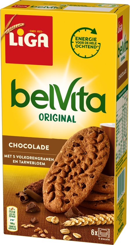 LiGA BelVita Koekjes Chocolade 6 x 300g - Koek - Koeken voor Onderweg of Werk en Kantoor