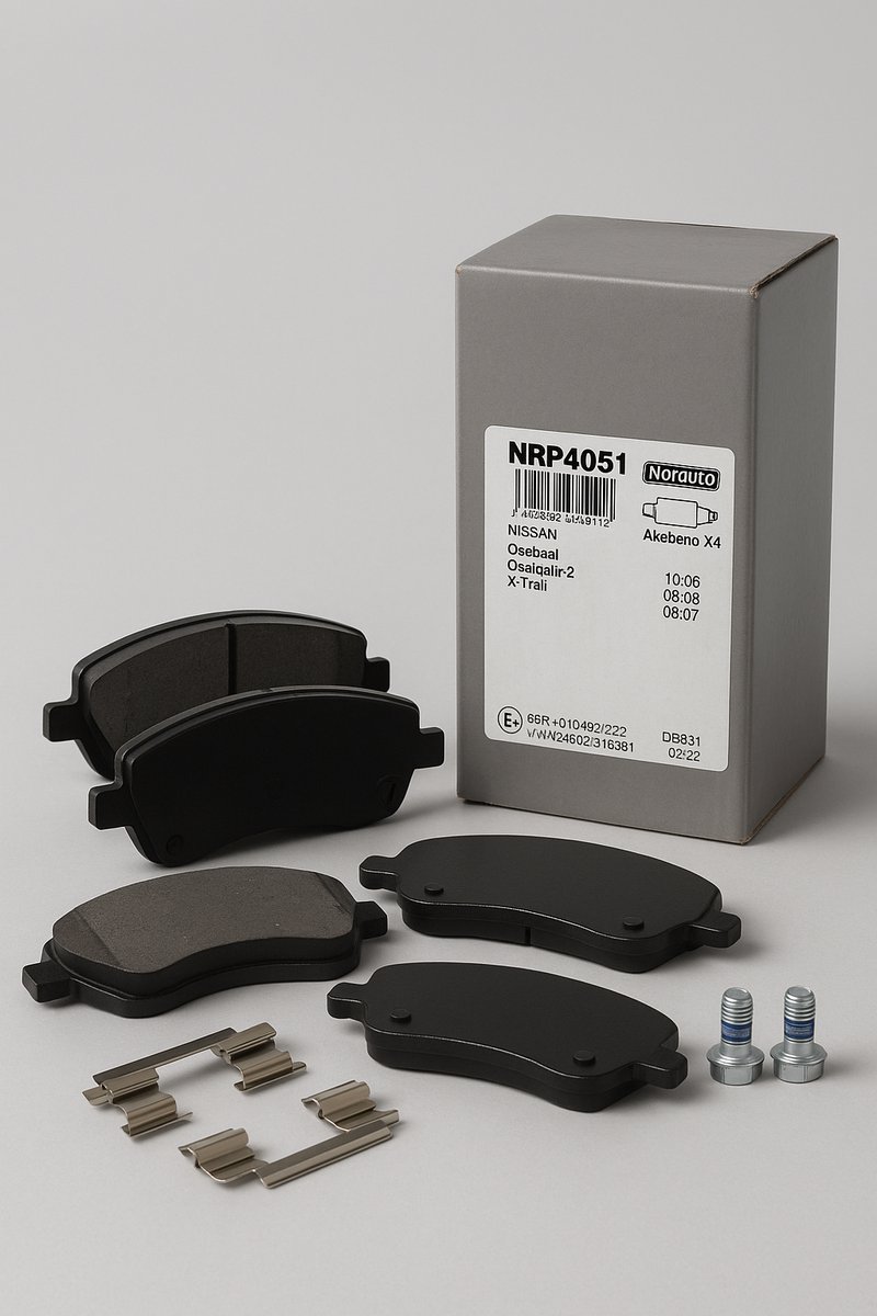 Norauto NRP4051 Remblokken Vooras – Nissan Qashqai / Qashqai+2 / X-Trail – Set van 4 – Akebono – R90-gecertificeerd