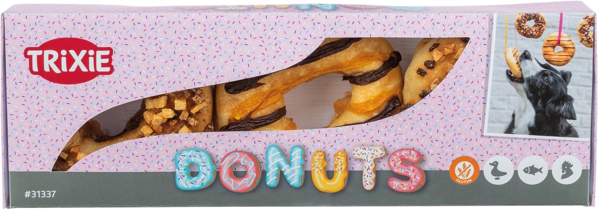 Trixie Donuts Kauwsnacks - Eend, Kip, Kabeljauw - 3 Stuks, 55 Gr, 9 Cm