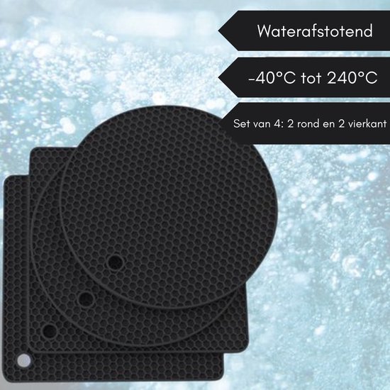 Siliconen pannenonderzetters, lekmat, servies, pannenlappen van