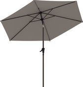 LifeGoods Parasol - Tuin - Ø270 cm - 30° Kantelbaar - Waterdicht - met Hoes - Taupe