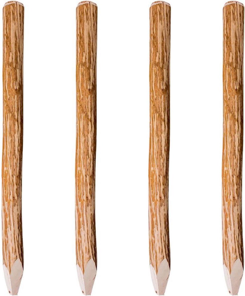 Bol.com vidaXL - Schuttingpalen - met - punt - 4 - st - 120 - cm - hazelaarhout aanbieding