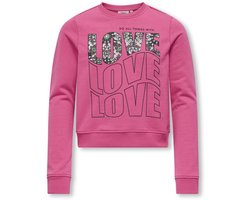 ONLY KOGCELESTE LIFE L/S SHORT O-NECK FR SWT Meisjes Trui - Magenta Bandana/Loveblack