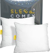 Bol.com Sleep Comfy Katoen Hoofdkussen Set van 2 - Hotelkwaliteit - 30 Dagen Proefslapen - Ultiem Comfort - Verlicht Nek- en Rug... aanbieding
