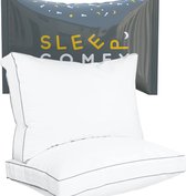 Bol.com Sleep Comfy Katoen Boxkussen Set van 2 - 30 Dagen Proefslapen - Ultiem Comfort - Hotelkwaliteit Hoofdkussen - Verlicht N... aanbieding