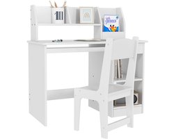 ZONEKIZ - Kinderbureau met stoel - MDF - 90x45x90cm - Wit