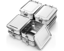 8-Pack - Roestvrij Staal Vershoudbakjes 1400 ml - Brooddoos - RVS Lunchbox - Meal Prep Bakjes - Broodtrommel - Vershouddoos