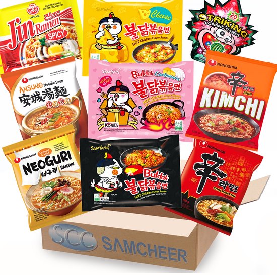 Mix Koreaanse Noedels Box - Diverse Asian Noodels / Koreaanse Noodles - van o.a.: Nongshim, Samyang, Buldak, Ottogi, Paldo