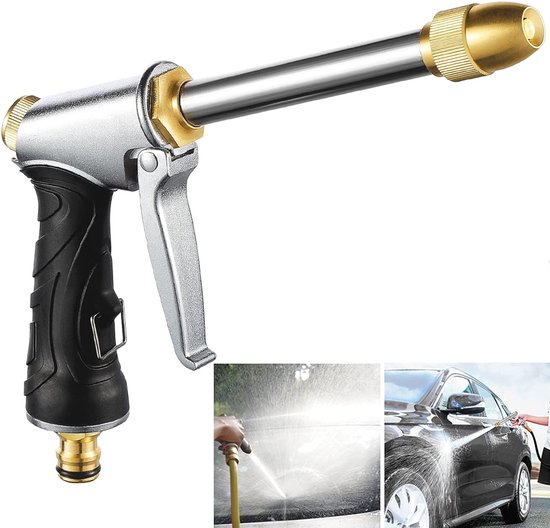 Foto: Spuitpistool voor tuinslang spuitpistool sproeier gietspuit hoge druk tuinspuit waterpistool tuinsproeier waterspuit traploos instelbaar veelzijdige sproeikop voor auto reiniging tuin besproeiing en tuinslang aansluiting