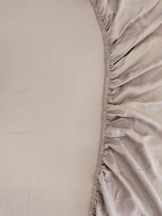 Drap-housse Kayori Emma Topper en satin de coton - 180 x 210-220 cm - Katoen bio - Gris argenté