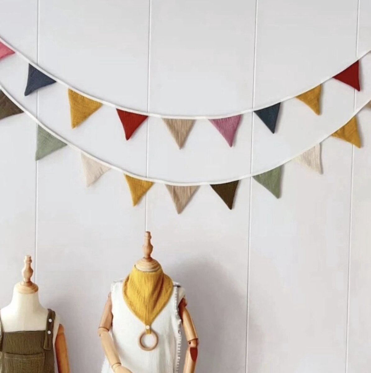 Katoenen Vlaggen - Baby Slinger - Feest - Verjaardag - Wasbaar - Kind - Milieuvriendelijk - Naturel