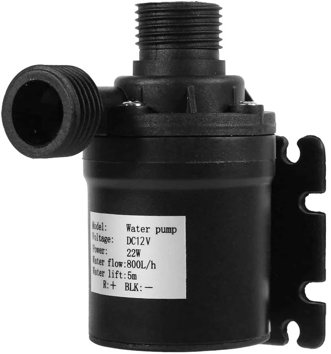 Waterpomp - Dompelpomp - Mini Waterpomp 12V - Fonteinpomp - Borstelloze Waterpomp - Tuinpomp - Stil - IP68 Waterdicht - Amfibisch - 800L/H - 5 Meter Opvoerhoogte - DC Gelijkstroom - Nylon Behuizing - Compact - EU Stekker - 50cm Kabel