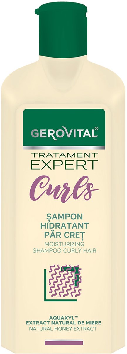 Gerovital Hydraterende shampoo voor krullend haar met honing, provitamine B5 en WaveMax – definitie en elasticiteit - curly hair - Gerovital Expert Treatment, 250 ml