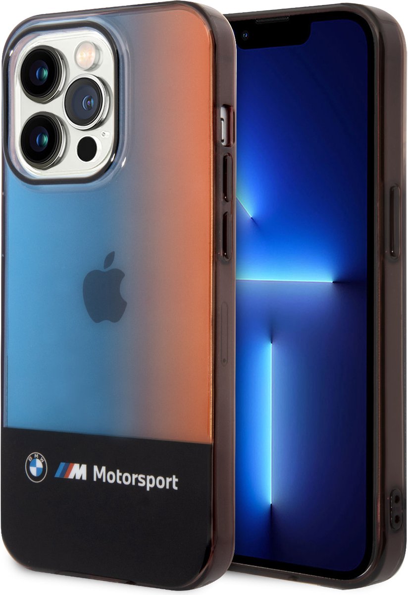 BMW M Half Tricolor Back Case - Apple iPhone 14 Pro Max (6.7") - Zwart