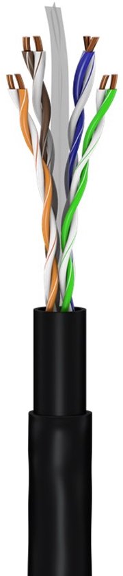 CAT 6 Câble Patch Extérieur, U/UTP, noir, 30 m
