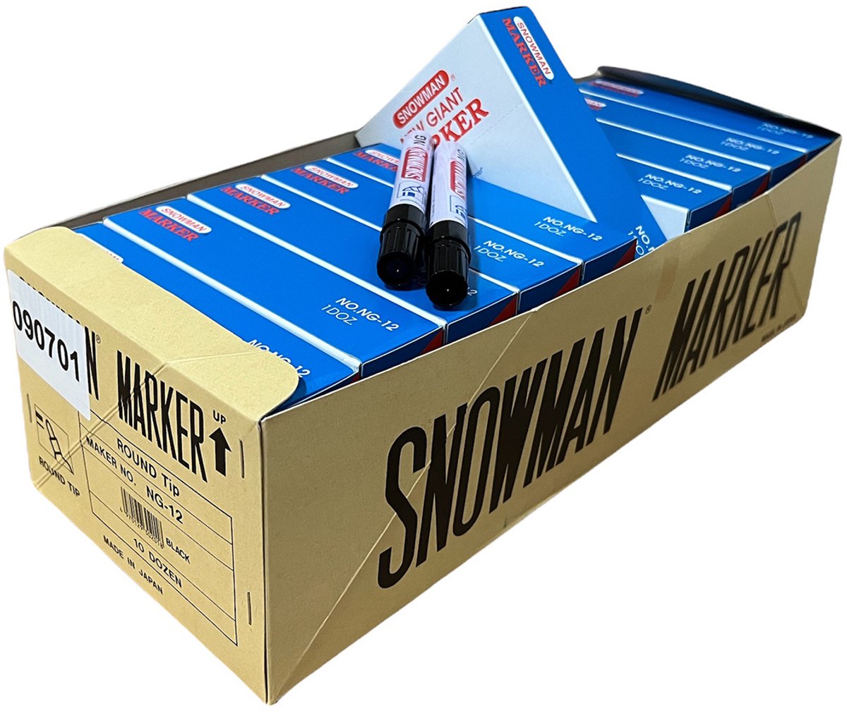 Snowman NG-01 Permanent Marker 1-3MM Zwart ( Doos 120 stuks )