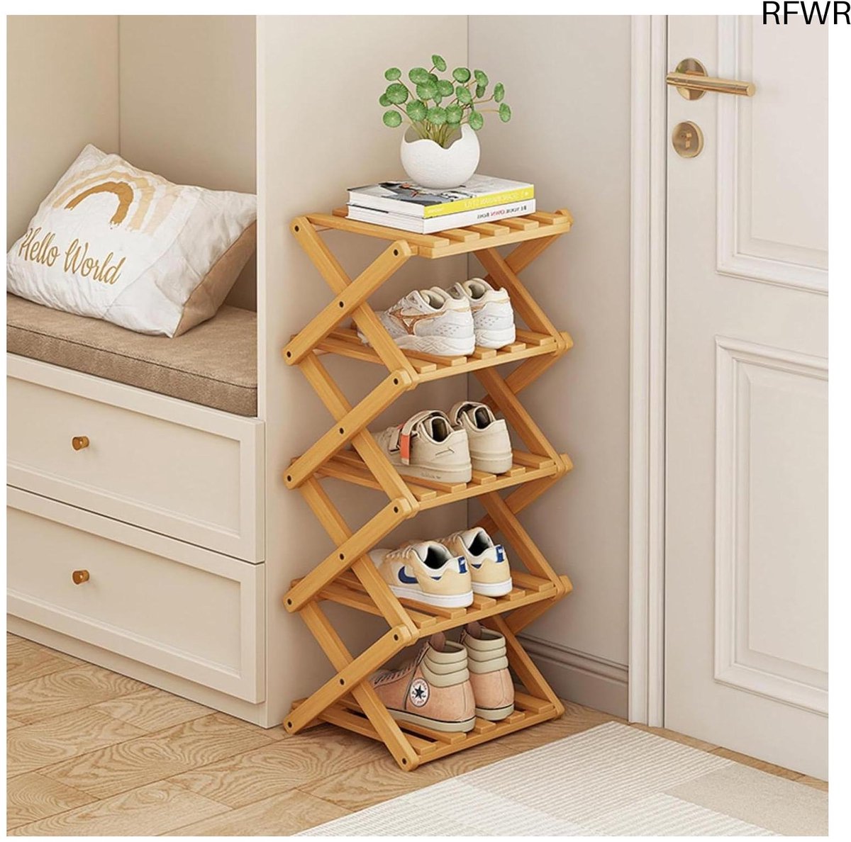 RFWR® Opvouwbaar Bamboe Schoenenrek - Multifunctionele Organiser voor Ingang en Kast