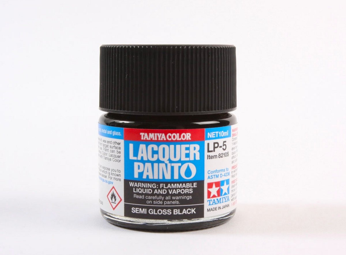 Tamiya Hobbyverf Enamel verf - LP-5 Black - Satin - Lacquer Paint - Verf potje - 10 ml